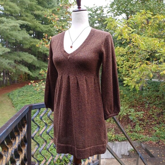 Vintage Y2K Sparkly Going Out Top, Cotton Blend, Babydoll Empire Waist, S/M - Picture 1 of 7